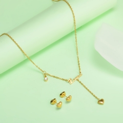 nuevo conjunto de joyas de oro para mujer de acero inoxidable  XXXS-0433