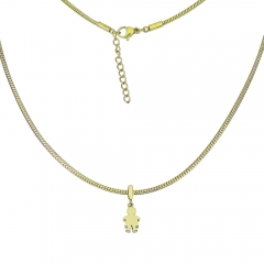 collar de eslabones cubanos de oro de mujer de acero inoxidable  PSS162