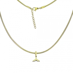 collar de eslabones cubanos de oro de mujer de acero inoxidable  PSS159