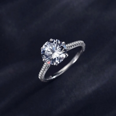 Zirconia cúbica 925 Anillos de diamantes de boda de compromiso de joyería de plata esterlina para mujeres RING-0507