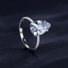 Zirconia cúbica 925 Anillos de diamantes de boda de compromiso de joyería de plata esterlina para mujeres RING-0501