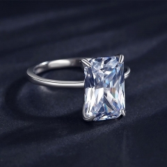 Zirconia cúbica 925 Anillos de diamantes de boda de compromiso de joyería de plata esterlina para mujeres RING-0509