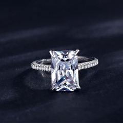 Zirconia cúbica 925 Anillos de diamantes de boda de compromiso de joyería de plata esterlina para mujeres RING-0503