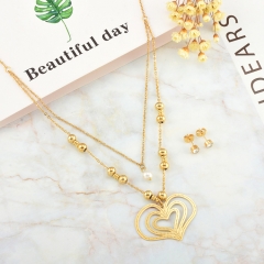 Conjunto de joyas chapadas en oro de acero inoxidable de moda para mujer XXXS-0551