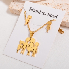 popular cubic zirconia brass charm stainless steel jewelry set  XXXS-0664