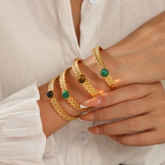 Mujeres de joyas de brazaletes de oro de acero inoxidable de moda ZC-0647