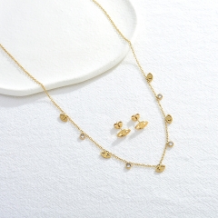 Conjunto de joyas y collar chapado en oro de 18 quilates para mujer  STAO-3961