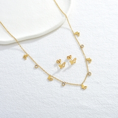 Conjunto de joyas y collar chapado en oro de 18 quilates para mujer  STAO-3960