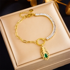 pulsera de acero inoxidable de oro joyería de mujer  BS-2595